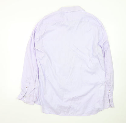 Marks and Spencer Men's Lilac Tailored Luxury Cotton Dress Shirt 16.5in 42cm