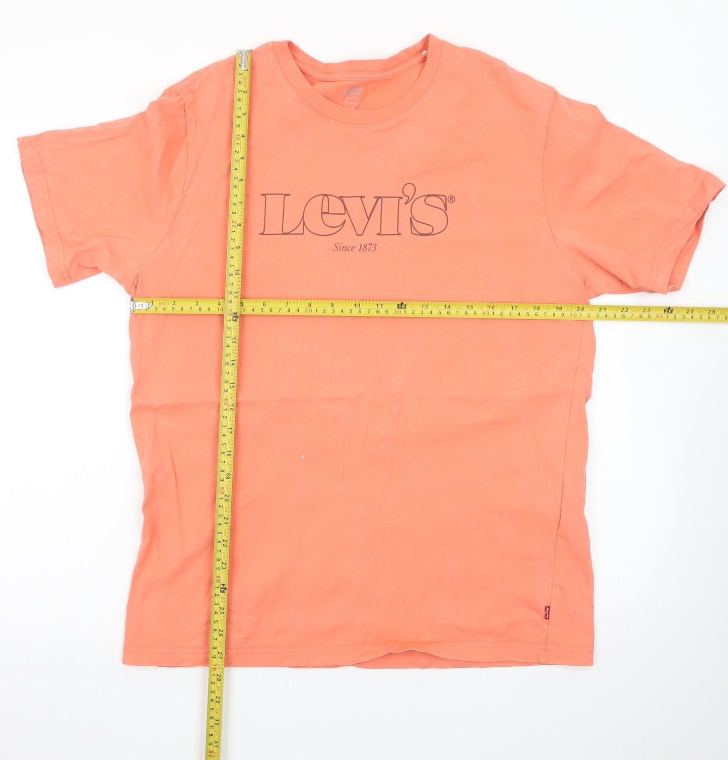 Levi's Men's Orange Relaxed Fit Cotton Short Sleeve Crew Neck T-Shirt M