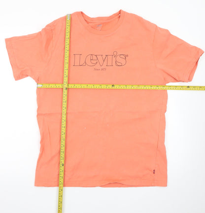 Levi's Men's Orange Relaxed Fit Cotton Short Sleeve Crew Neck T-Shirt M