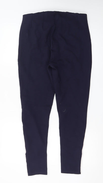 BARE Womens Navy Blue Side Stripe Skinny Trousers Size 14