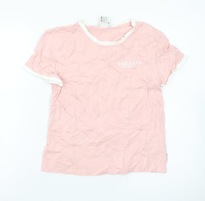 SoulCal & Co Women's Pink Ringer T-Shirt Size 12 Cotton Casual Top
