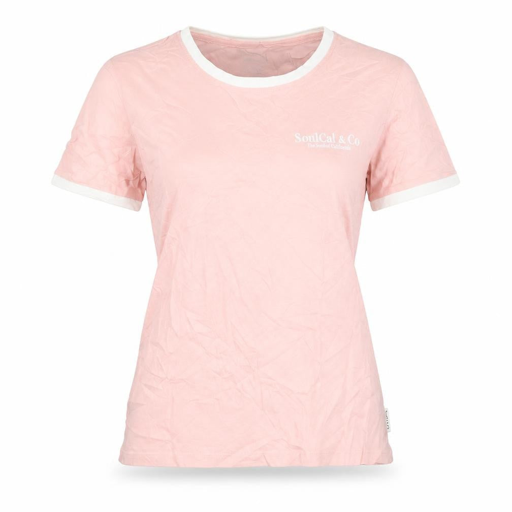 SoulCal & Co Women's Pink Ringer T-Shirt Size 12 Cotton Casual Top