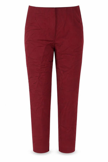 MNG Women Burgundy Slim Trousers Size 8 Cotton Blend