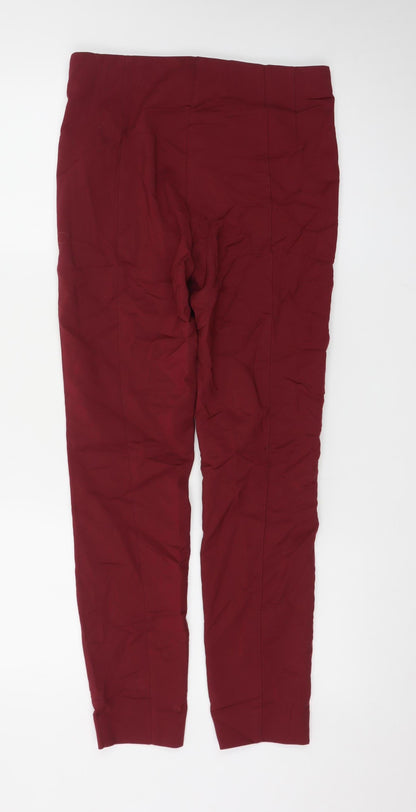 MNG Women Burgundy Slim Trousers Size 8 Cotton Blend
