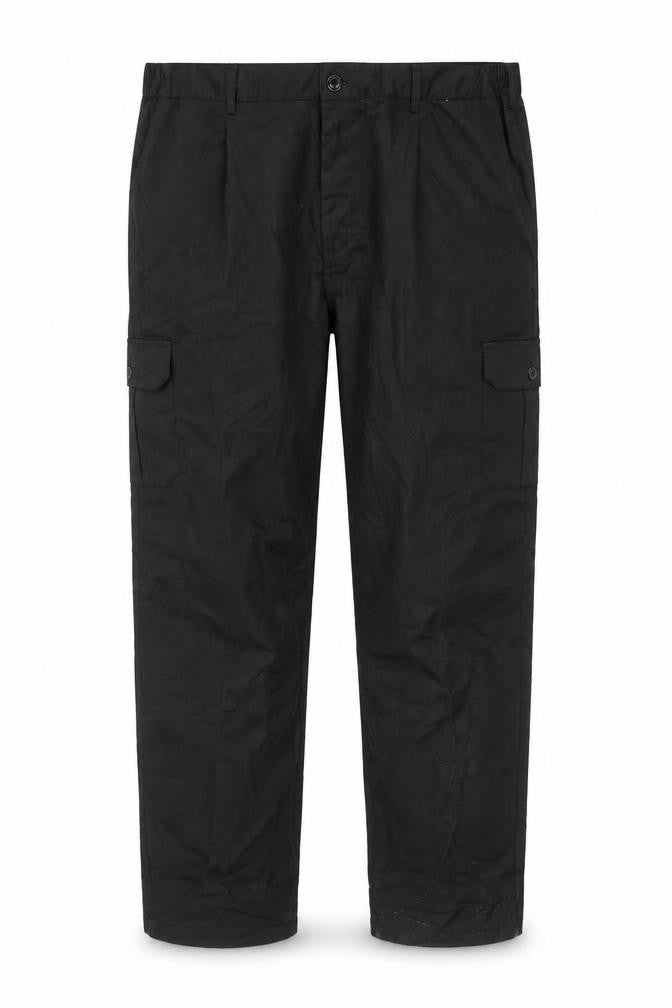 Knight Buck Men's Black Cargo Trousers Size 46 Regular Fit