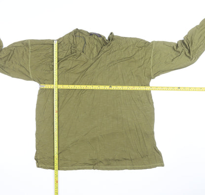 Marks and Spencer Women's Green V-Neck Long Sleeve T-Shirt Size 14