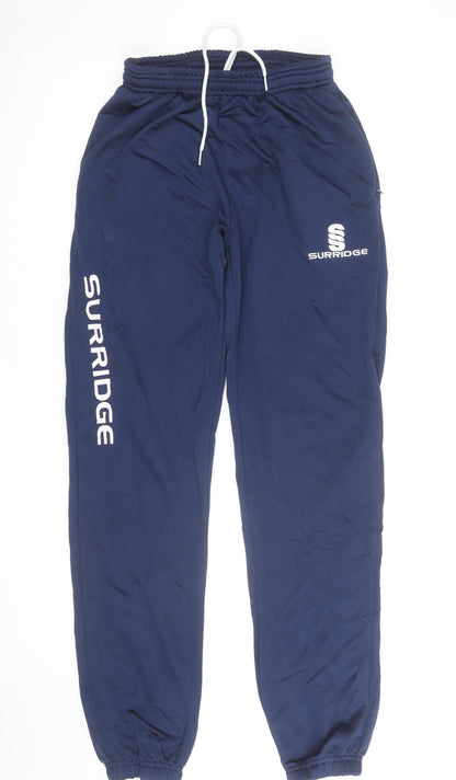 Surridge Men's Blue Track Pants M Regular Fit Quick Dry Activewear