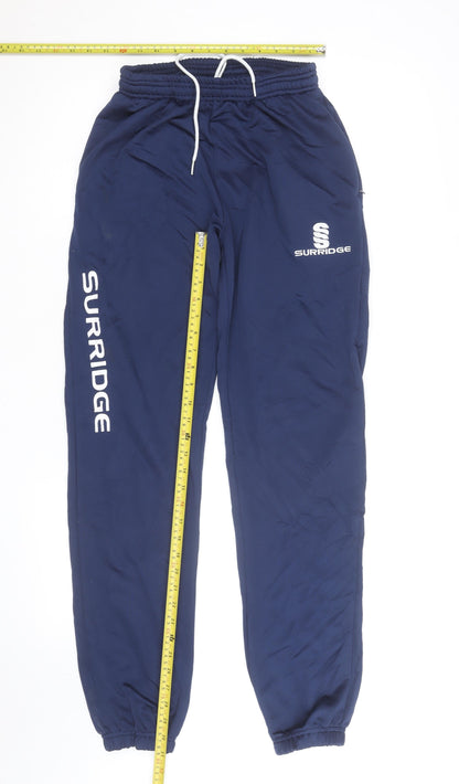 Surridge Men's Blue Track Pants M Regular Fit Quick Dry Activewear