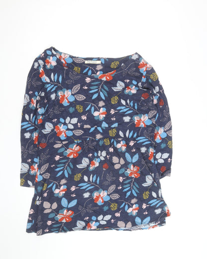 Lily Originals Women's Blue Floral Tunic Blouse Size 16