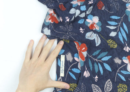 Lily Originals Women's Blue Floral Tunic Blouse Size 16