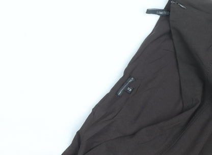 Marks and Spencer Women's Brown Cotton Stretch Pencil Skirt Size 12