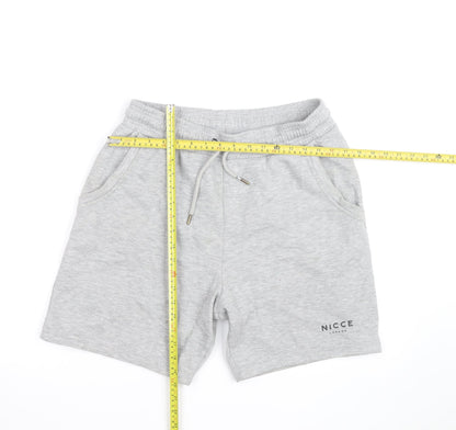 Nicce London Men's Grey Sweat Shorts M Drawstring Elastic Waist