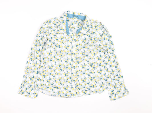 Hobbs Women's Multicoloured Floral Cotton Button-Up Shirt Size 12