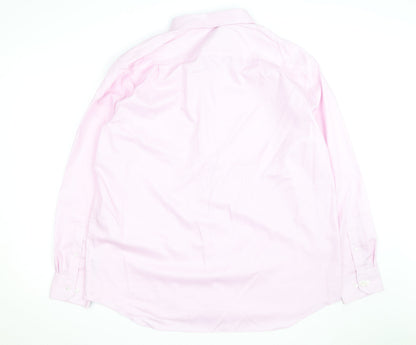 Marks and Spencer Men's Pink Regular Fit Long Sleeve Cotton Shirt 18.5in