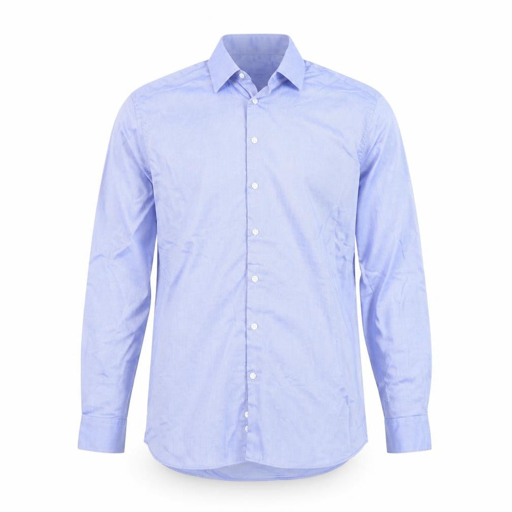 Marks & Spencer Men's Blue Regular Fit Long Sleeve Button-Up Shirt Size 16