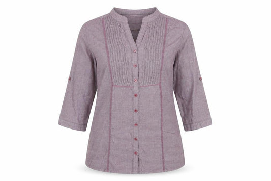 Bon Cascade Women's Purple Linen Blend Tunic Blouse Size 10