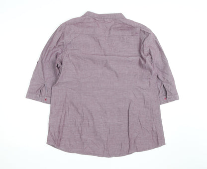 Bon Cascade Women's Purple Linen Blend Tunic Blouse Size 10