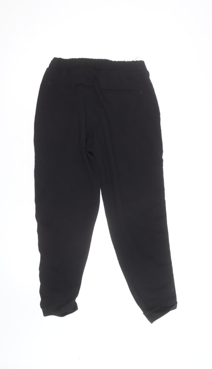Bershka Womens Black Stripe Jogger Trousers Size M