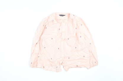 Marks and Spencer Women’s Pink Embroidered Cotton Tunic Blouse Size 6