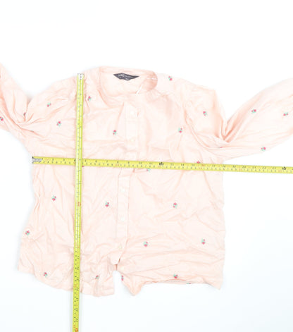Marks and Spencer Women’s Pink Embroidered Cotton Tunic Blouse Size 6
