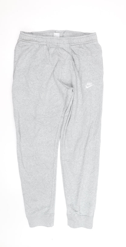 Nike Men's Grey Jogger Sweatpants L Regular Fit Activewear Trousers