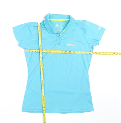 Regatta Women Blue Polo Shirt Size 14 Lightweight Activewear Top