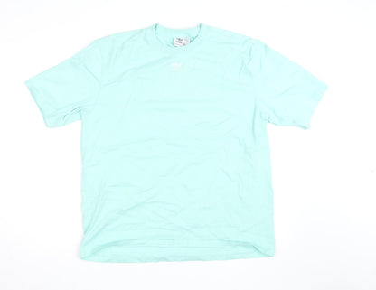 Adidas Womens Green Cotton Short Sleeve Basic T-Shirt M