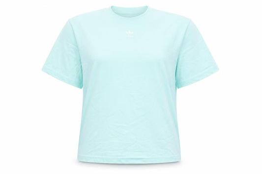 Front view of Adidas women’s green cotton short sleeve basic t-shirt m