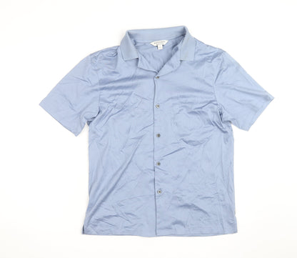 Marks and Spencer Autograph Men’s Blue Cotton Short Sleeve Shirt M