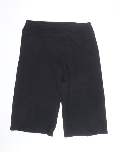 Marks and Spencer Womens Black Cropped Trousers Size 16 Cotton Blend