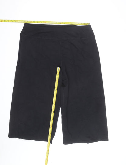 Marks and Spencer Womens Black Cropped Trousers Size 16 Cotton Blend