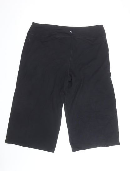 Marks and Spencer Womens Black Cropped Trousers Size 16 Cotton Blend