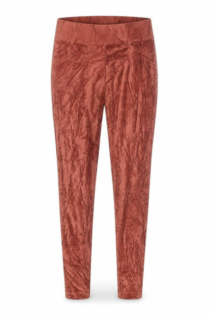 Marks and Spencer Womens Brown Velvet Leggings Size 10 Stretch Pull-On