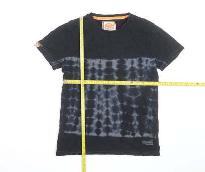 Superdry Men's Black Tie Dye Vintage Slim Fit T-Shirt Size S