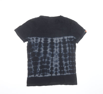 Superdry Men's Black Tie Dye Vintage Slim Fit T-Shirt Size S