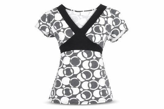 Wallis Petite Women's Black & White Geometric Wrap Blouse Size 12