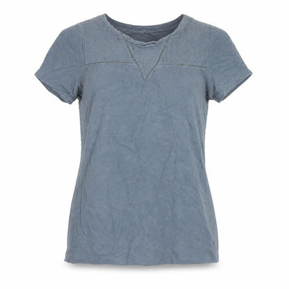 White Stuff Women's Blue Cotton Short Sleeve T-Shirt UK 8