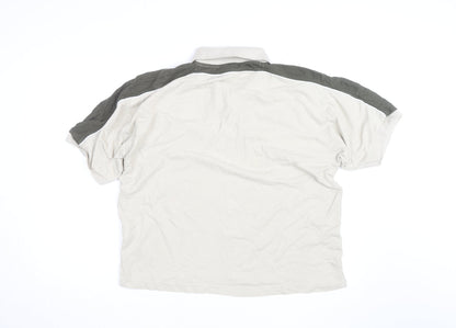 Gola Men’s Beige Colourblock Polo Shirt Size L Short Sleeve Cotton