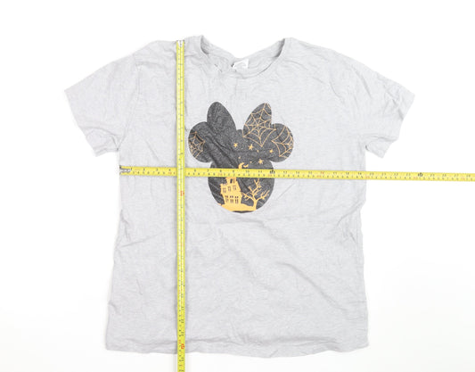 Disney Tu Women Grey Halloween Minnie Mouse Graphic T-Shirt Size 14