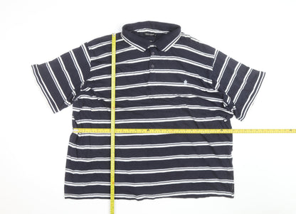 French Connection Men's Blue Striped 3XL Polo Shirt