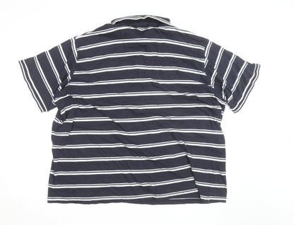 French Connection Men's Blue Striped 3XL Polo Shirt