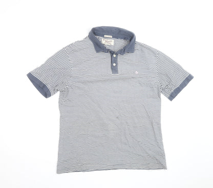 Original Penguin Men's Blue Striped Slim Fit Polo Shirt XL