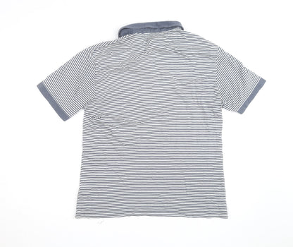 Original Penguin Men's Blue Striped Slim Fit Polo Shirt XL