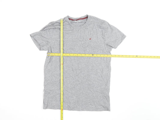 Hollister Men's Grey Cotton Crew Neck T-Shirt Size S Classic Fit