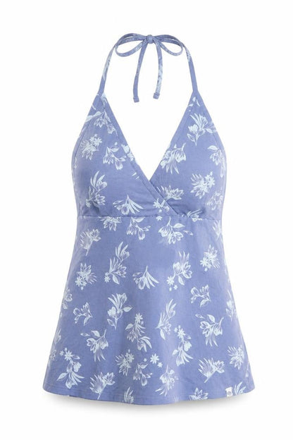 Animal Womens Blue Floral Halter Camisole Tank Top UK 10