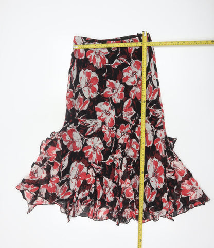 Marks and Spencer Womens Multicoloured Floral Flare Midi Skirt Size 8