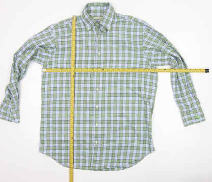 Peter Millar Men's Green Plaid Button-Down Shirt Size M Regular Fit