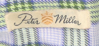 Peter Millar Men's Green Plaid Button-Down Shirt Size M Regular Fit