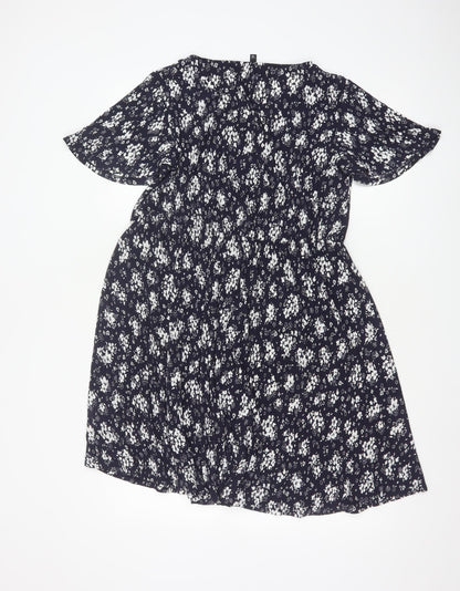 Roman Petite Women’s Blue Floral Fit & Flare Knee Length Dress Size 12