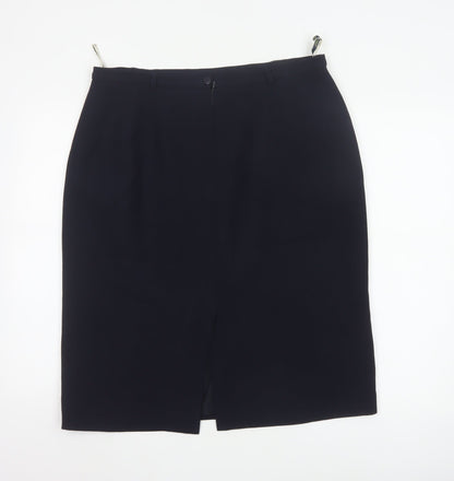 Viyella Women's Black Size 16 Wool Pencil Skirt